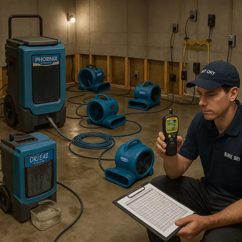 Structural Drying and Dehumidification process in Dalworthington Gardens, TX